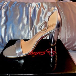Silver dress box heel size 9